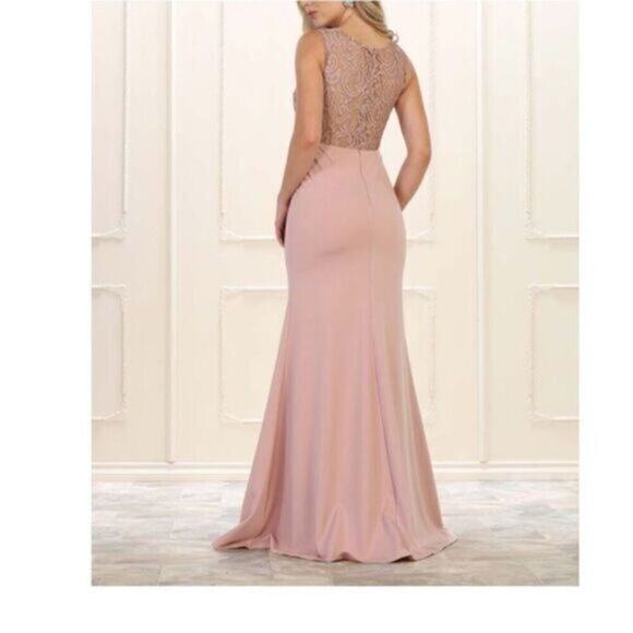May Queen Dresses & Skirts - MayQueen | Dusty Rose Floral Lace-Overlay Gown Women Size 4 # H284